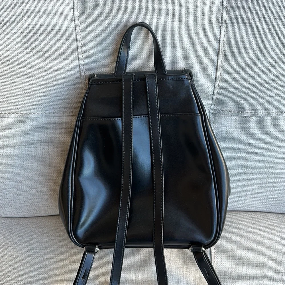 Longchamp Vintage Leather Adjustable Backpack - Black - Picture 2 of 9